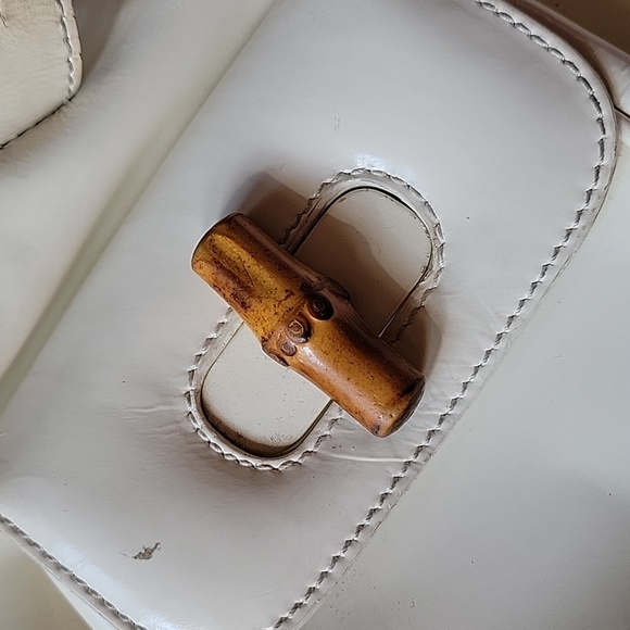 Gucci Bamboo white leather backpack - Picture 5 of 11